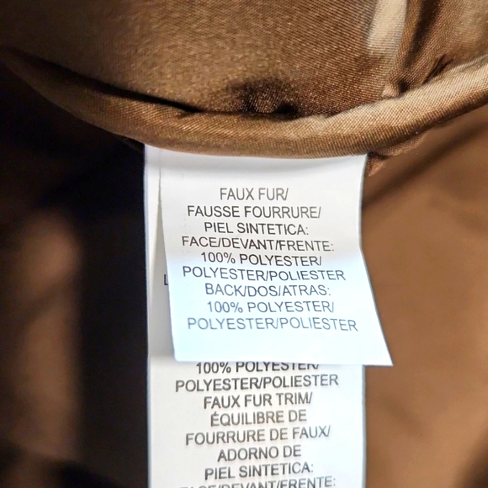 NWT! Lucky Brand Quilted Faux Fur Toffee Tobacco XL - Picture 12 of 15